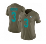 Women's Miami Dolphins #3 Josh Rosen Limited Olive 2017 Salute to Service Football Jersey