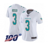 Women's Miami Dolphins #3 Josh Rosen White Vapor Untouchable Limited Player 100th Season Football Jersey