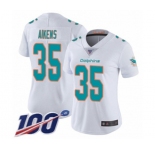 Women's Miami Dolphins #35 Walt Aikens White Vapor Untouchable Limited Player 100th Season Football Jersey