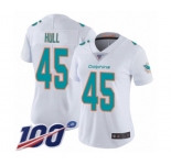 Women's Miami Dolphins #45 Mike Hull White Vapor Untouchable Limited Player 100th Season Football Jersey