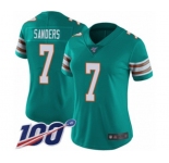 Women's Miami Dolphins #7 Jason Sanders Aqua Green Alternate Vapor Untouchable Limited Player 100th Season Football Jersey