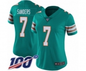 Women's Miami Dolphins #7 Jason Sanders Aqua Green Alternate Vapor Untouchable Limited Player 100th Season Football Jersey