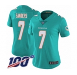 Women's Miami Dolphins #7 Jason Sanders Aqua Green Team Color Vapor Untouchable Limited Player 100th Season Football Jersey