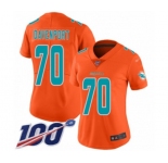 Women's Miami Dolphins #70 Julie'n Davenport Limited Orange Inverted Legend 100th Season Football Jersey