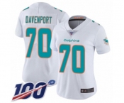 Women's Miami Dolphins #70 Julie'n Davenport White Vapor Untouchable Limited Player 100th Season Football Jersey