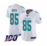 Women's Miami Dolphins #85 Mark Duper White Vapor Untouchable Limited Player 100th Season Football Jersey