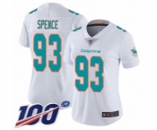 Women's Miami Dolphins #93 Akeem Spence White Vapor Untouchable Limited Player 100th Season Football Jersey