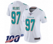 Women's Miami Dolphins #97 Christian Wilkins White Vapor Untouchable Limited Player 100th Season Football Jersey