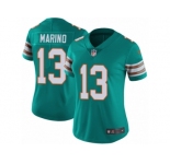 Women's Nike Miami Dolphins #13 Dan Marino Vapor Untouchable Limited Aqua Green Alternate NFL Jersey