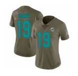 Women's Nike Miami Dolphins #19 Jakeem Grant Limited Olive 2017 Salute to Service NFL Jersey