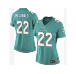 Women's Nike Miami Dolphins #22 T.J. McDonald Limited Aqua Green Team Color NFL Jersey