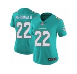 Women's Nike Miami Dolphins #22 T.J. McDonald Vapor Untouchable Limited Aqua Green Team Color NFL Jersey