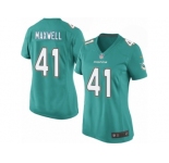 Women's Nike Miami Dolphins #41 Byron Maxwell Game Aqua Green Team Color NFL Jersey