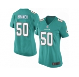 Women's Nike Miami Dolphins #50 Andre Branch Game Aqua Green Team Color NFL Jersey