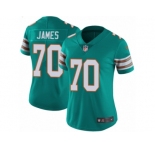 Women's Nike Miami Dolphins #70 Ja'Wuan James Vapor Untouchable Limited Aqua Green Alternate NFL Jersey