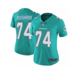 Women's Nike Miami Dolphins #74 Jermon Bushrod Vapor Untouchable Limited Aqua Green Team Color NFL Jersey