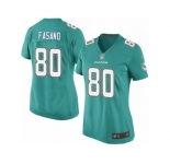 Women's Nike Miami Dolphins #80 Anthony Fasano Game Aqua Green Team Color NFL Jersey