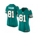Women's Nike Miami Dolphins #81 Anthony Fasano Limited Aqua Green Alternate NFL Jersey