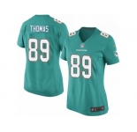 Women's Nike Miami Dolphins #89 Julius Thomas Game Aqua Green Team Color NFL Jersey