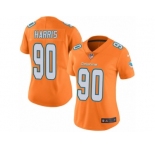 Women's Nike Miami Dolphins #90 Charles Harris Limited Orange Rush NFL Jersey