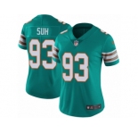 Women's Nike Miami Dolphins #93 Ndamukong Suh Vapor Untouchable Limited Aqua Green Alternate NFL Jersey