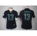 nike women nfl jerseys miami dolphins #13 dan marino black[nike impact limited]