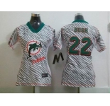 nike women nfl jerseys miami dolphins #22 bush [fem fan zebra]
