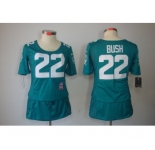 nike women nfl jerseys miami dolphins #22 bush green[breast cancer awareness]