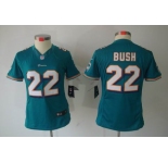 nike women nfl jerseys miami dolphins #22 bush green[nike limited]