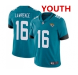Youth Jacksonville Jaguars #16 Trevor Lawrence 2021 Teal Vapor Untouchable Limited Stitched Jersey