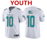 Youth Miami Dolphins #10 Tyreek Hill White Vapor Untouchable Limited Stitched Jersey
