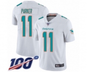 Youth Miami Dolphins #11 DeVante Parker White Vapor Untouchable Limited Player 100th Season Football Jersey