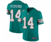 Youth Miami Dolphins #14 Ryan Fitzpatrick Aqua Green Alternate Vapor Untouchable Limited Player Football Jersey