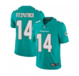 Youth Miami Dolphins #14 Ryan Fitzpatrick Aqua Green Team Color Vapor Untouchable Limited Player Football Jersey