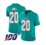 Youth Miami Dolphins #20 Reshad Jones Aqua Green Team Color Vapor Untouchable Limited Player 100th Season Football Jersey
