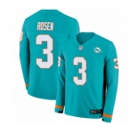 Youth Miami Dolphins #3 Josh Rosen Limited Aqua Therma Long Sleeve Football Jersey
