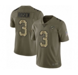 Youth Miami Dolphins #3 Josh Rosen Limited Olive Camo 2017 Salute to Service Football Jersey