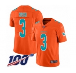 Youth Miami Dolphins #3 Josh Rosen Limited Orange Inverted Legend 100th Season Football Jersey