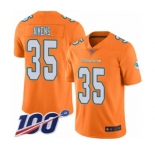 Youth Miami Dolphins #35 Walt Aikens Limited Orange Rush Vapor Untouchable 100th Season Football Jersey