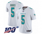Youth Miami Dolphins #5 Jake Rudock White Vapor Untouchable Limited Player 100th Season Football Jersey