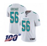 Youth Miami Dolphins #56 Davon Godchaux White Vapor Untouchable Limited Player 100th Season Football Jersey