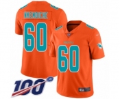 Youth Miami Dolphins #60 Robert Nkemdiche Limited Orange Inverted Legend 100th Season Football Jersey