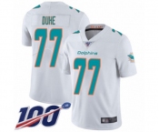 Youth Miami Dolphins #77 Adam Joseph Duhe White Vapor Untouchable Limited Player 100th Season Football Jersey