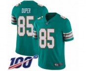 Youth Miami Dolphins #85 Mark Duper Aqua Green Alternate Vapor Untouchable Limited Player 100th Season Football Jersey