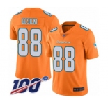 Youth Miami Dolphins #88 Mike Gesicki Limited Orange Rush Vapor Untouchable 100th Season Football Jersey