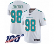 Youth Miami Dolphins #98 Jonathan Ledbetter White Vapor Untouchable Limited Player 100th Season Football Jersey