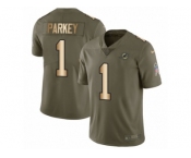 Youth Nike Miami Dolphins #1 Cody Parkey Limited Olive Gold 2017 Salute to Service NFL Jersey