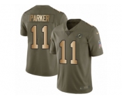 Youth Nike Miami Dolphins #11 DeVante Parker Limited Olive Gold 2017 Salute to Service NFL Jersey