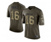 Youth Nike Miami Dolphins #16 Matt Haack Limited Green Salute to Service NFL Jersey