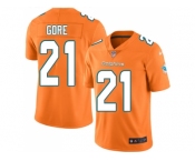 Youth Nike Miami Dolphins #21 Frank Gore Orange Stitched NFL Limited Rush Jersey